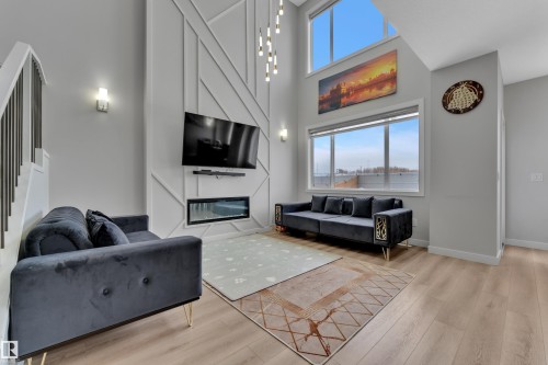 3003 4 Street, Edmonton, AB - Indoor Photo Showing Other Room With Fireplace
