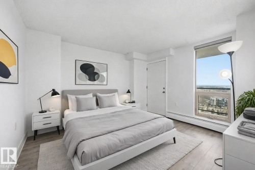 (virtually staged) - 1910 10149 Saskatchewan Drive, Edmonton, AB - Indoor Photo Showing Bedroom