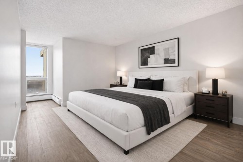 (virtually staged) - 1910 10149 Saskatchewan Drive, Edmonton, AB - Indoor Photo Showing Bedroom