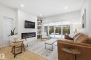48 Riverhill Crescent, St. Albert, AB  - Indoor Photo Showing Living Room With Fireplace 