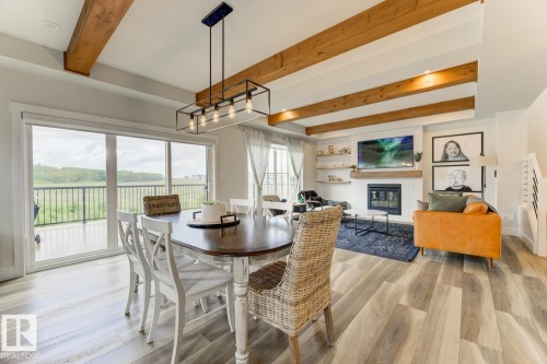 20484 128 Avenue, Edmonton, AB - Indoor Photo Showing Dining Room With Fireplace