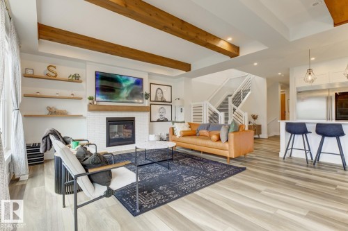 20484 128 Avenue, Edmonton, AB - Indoor Photo Showing Living Room With Fireplace