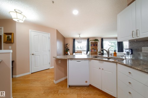 409 7839 96 Street, Edmonton, AB - Indoor Photo Showing Kitchen With Double Sink