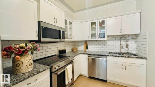 113 16235 51 Street, Edmonton, AB - Indoor Photo Showing Kitchen With Upgraded Kitchen