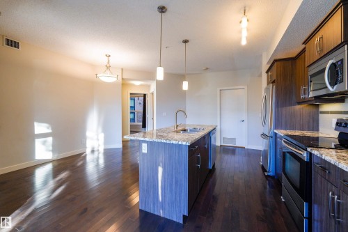 117 10523 123 Street, Edmonton, AB - Indoor Photo Showing Kitchen With Double Sink With Upgraded Kitchen
