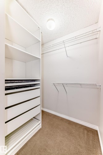 Well-appointed walk-in closet featuring built-in shelving, drawers, and wire racks for organized storage - 102 111 Edwards Drive, Edmonton, AB - Indoor With Storage