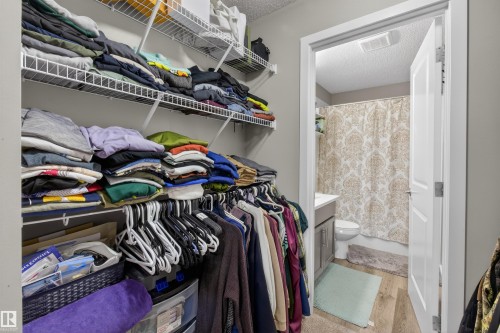 This property features a closet with wire shelving providing storage solutions - 134 148 Ebbers Boulevard, Edmonton, AB - Indoor With Storage