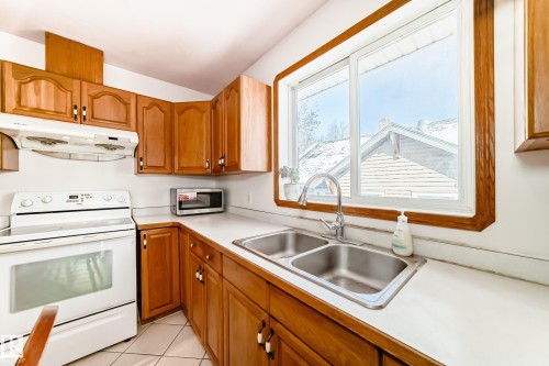 11913 80 Street, Edmonton, AB - Indoor Photo Showing Kitchen With Double Sink