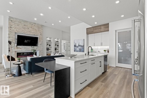 4832 Knight Crescent, Edmonton, AB - Indoor Photo Showing Other Room With Fireplace