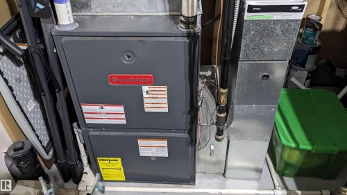 High Efficiency furnace with A/C! - 5112 159 Avenue, Edmonton, AB - Indoor Photo Showing Basement