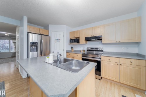 15920 38 Street, Edmonton, AB - Indoor Photo Showing Kitchen With Double Sink