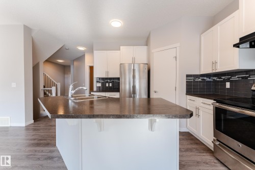 3241 Abbott Crescent, Edmonton, AB - Indoor Photo Showing Kitchen With Double Sink With Upgraded Kitchen