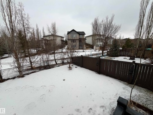 The property features a fenced yard with a view of surrounding residences and mature trees - 21917 95A Avenue, Edmonton, AB - Outdoor