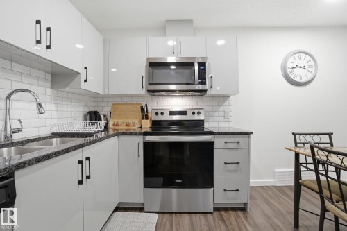 15851 22 Avenue, Edmonton, AB - Indoor Photo Showing Kitchen With Double Sink With Upgraded Kitchen