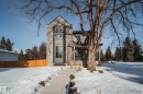 The property features a stone exterior and a bay window - 13804 85 Avenue, Edmonton, AB  - Outdoor 