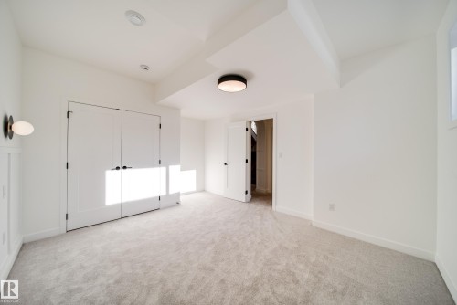 This room features light-colored carpeting, white walls, and a ceiling light fixture - 13804 85 Avenue, Edmonton, AB - Indoor Photo Showing Other Room