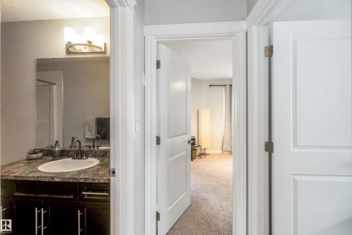 The property features a bathroom vanity with a countertop, an oval sink, and a mirror - 12232 167B Avenue, Edmonton, AB - Indoor Photo Showing Bathroom