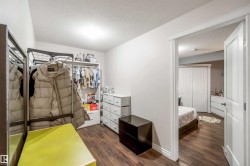 Room featuring dark wood-style flooring and light-colored walls - 