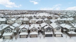 Aerial view of a residential area with a clear sky - 