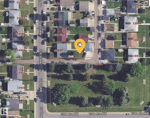 Aerial Map. Indicating property boundaries and parcel identification numbers for the specified area - 13437 118 Street, Edmonton, AB - Other