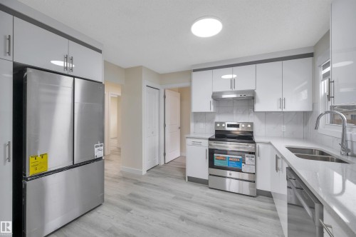 2010 46 Street, Edmonton, AB - Indoor Photo Showing Kitchen With Double Sink