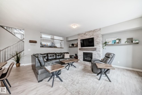 2011 201 Street, Edmonton, AB - Indoor Photo Showing Living Room With Fireplace