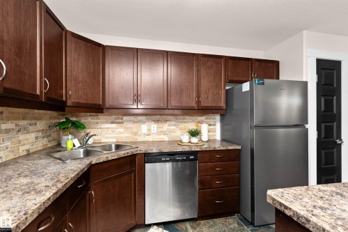 220 7909 71 Street, Edmonton, AB - Indoor Photo Showing Kitchen With Stainless Steel Kitchen With Double Sink