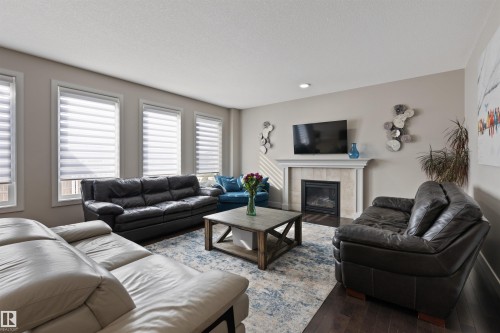 34 Nault Crescent, St. Albert, AB - Indoor Photo Showing Living Room With Fireplace
