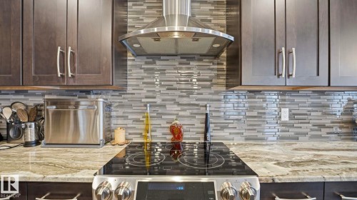 1027 Coopers Hawk Link Link, Edmonton, AB - Indoor Photo Showing Kitchen With Upgraded Kitchen