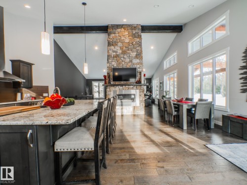 231 75 Street, Edmonton, AB - Indoor Photo Showing Dining Room With Fireplace