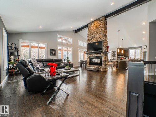 231 75 Street, Edmonton, AB - Indoor Photo Showing Living Room With Fireplace