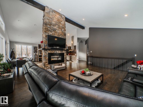 231 75 Street, Edmonton, AB - Indoor Photo Showing Living Room With Fireplace