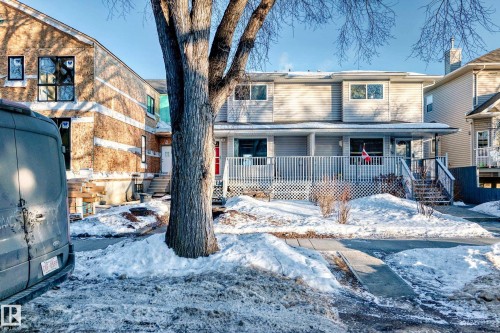 View of front of home featuring covered porch - 11609 125 Street, Edmonton, AB - Outdoor With Deck Patio Veranda