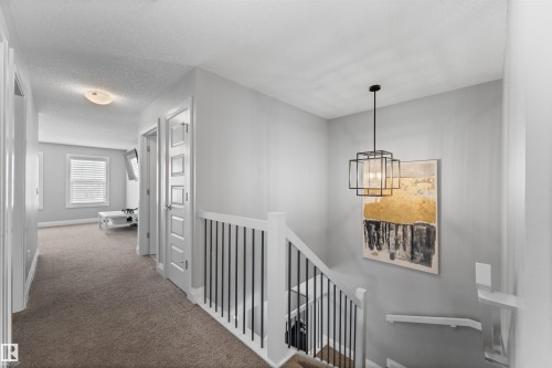 Hallway with neutral carpeting and light gray walls - 4917 Charles Point(E), Edmonton, AB - Indoor Photo Showing Other Room