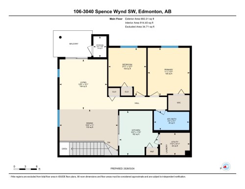 Floor plan - 106 3040 Spence Wynd, Edmonton, AB - Other