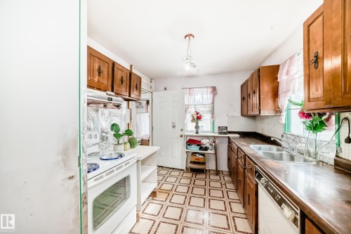 11239 97 Street, Edmonton, AB - Indoor Photo Showing Kitchen With Double Sink