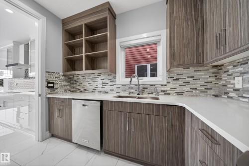 4112 8 Street, Edmonton, AB - Indoor Photo Showing Kitchen With Double Sink