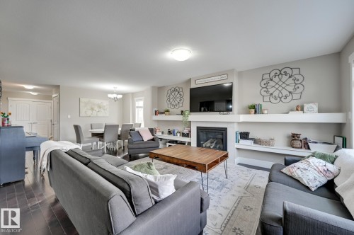 1564 36 Avenue, Edmonton, AB - Indoor Photo Showing Living Room With Fireplace