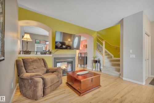 9555 73 Avenue, Edmonton, AB - Indoor Photo Showing Living Room With Fireplace