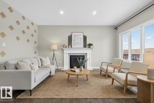 2302 Casey Crescent, Edmonton, AB - Indoor Photo Showing Living Room With Fireplace