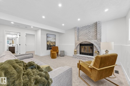 7924 157 Avenue, Edmonton, AB - Indoor Photo Showing Living Room With Fireplace
