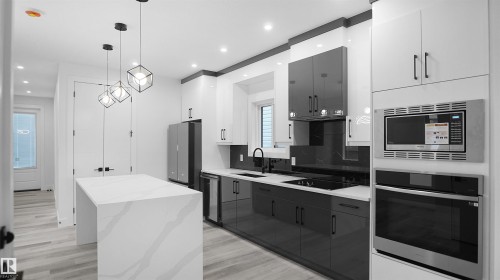 11706 126 Street, Edmonton, AB - Indoor Photo Showing Kitchen With Stainless Steel Kitchen With Upgraded Kitchen
