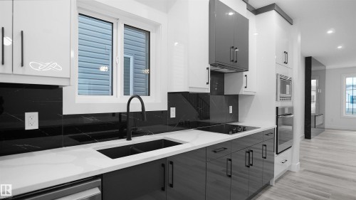 11706 126 Street, Edmonton, AB - Indoor Photo Showing Kitchen With Double Sink With Upgraded Kitchen