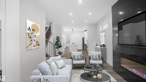 11706 126 Street, Edmonton, AB - Indoor Photo Showing Other Room With Fireplace