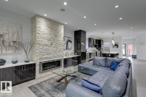 11045 85 Avenue, Edmonton, AB - Indoor Photo Showing Living Room With Fireplace