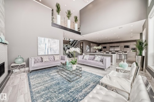 4129 Cameron Heights Point, Edmonton, AB - Indoor Photo Showing Other Room With Fireplace