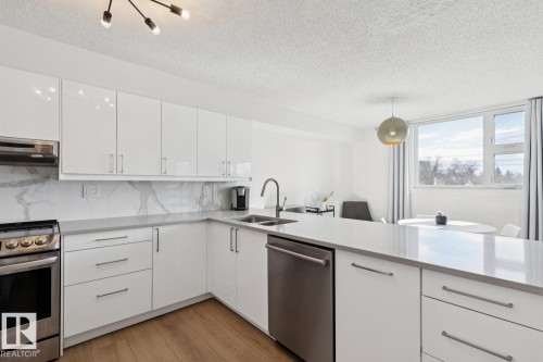 401 10545 Saskatchewan Drive, Edmonton, AB - Indoor Photo Showing Kitchen With Double Sink
