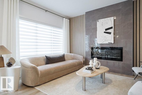 6307 175 Avenue, Edmonton, AB - Indoor Photo Showing Living Room With Fireplace