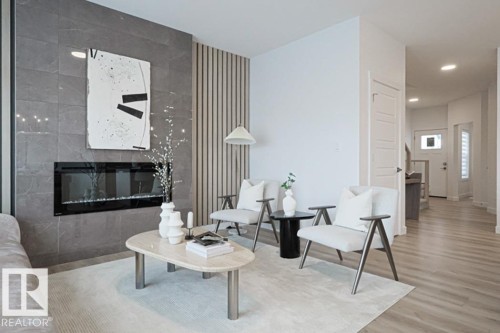 6307 175 Avenue, Edmonton, AB - Indoor Photo Showing Living Room With Fireplace