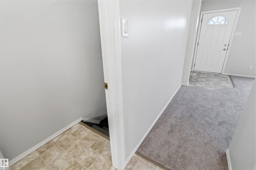 The property features a front entrance with a white door, a tiled entryway, and carpeting - 18297 74 Avenue, Edmonton, AB - Indoor Photo Showing Other Room